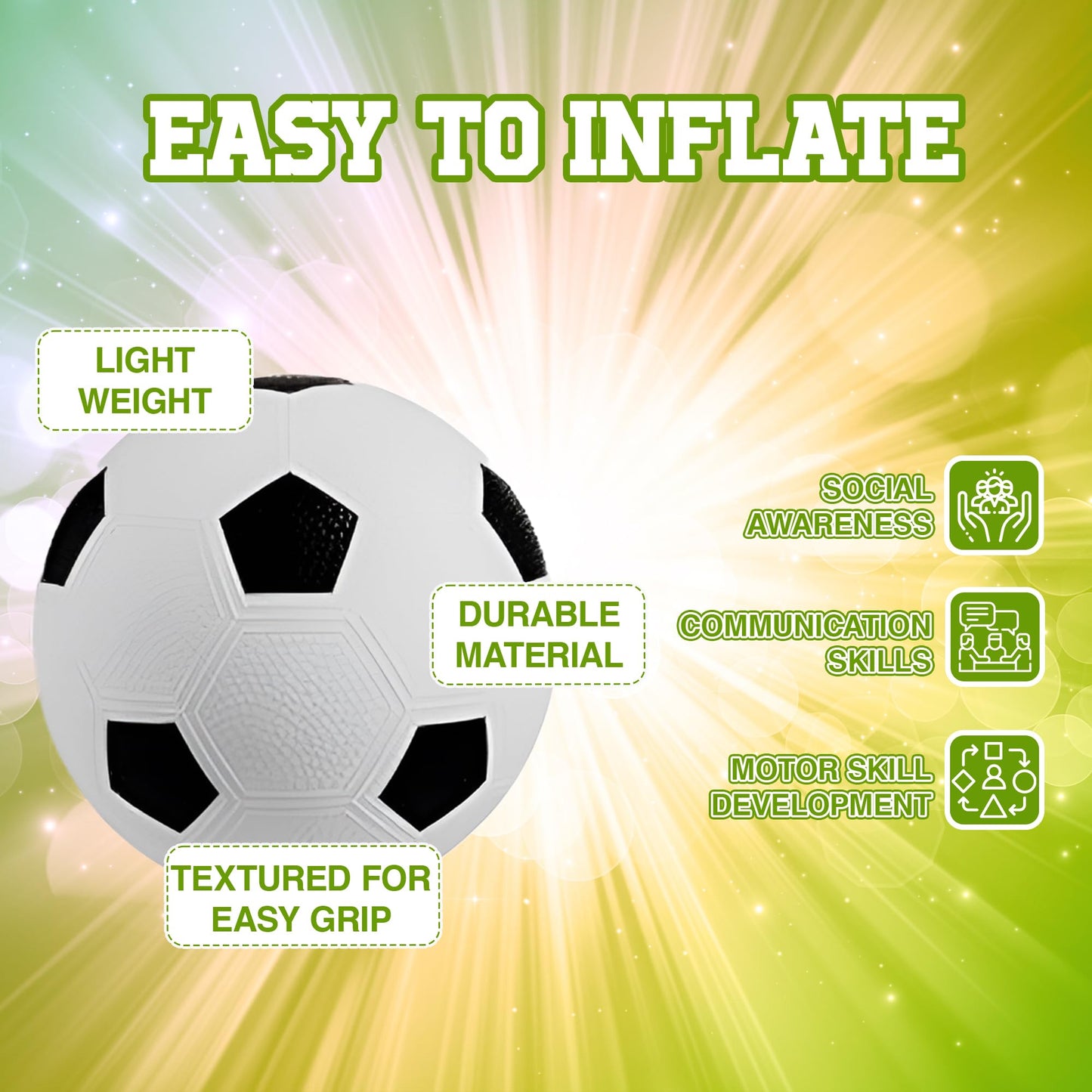 PlayBolt Sports Balls for Kids & Toddlers - 5-inch Sports Balls Set Includes Football, Small Soccer Ball, Basketball, and Playground Balls, Fun Indoors & Outdoor Toys (Hand Pump Included)