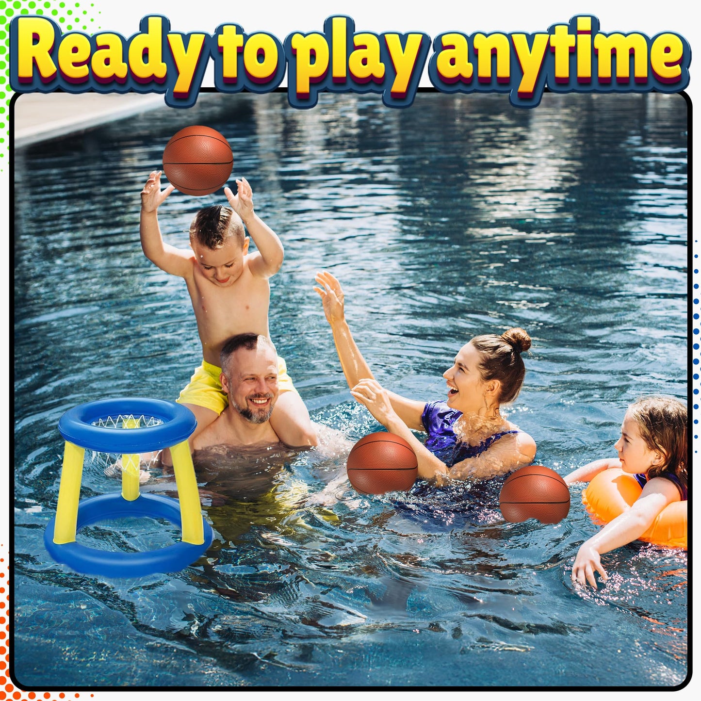 Mini Basketball Set for Kids - 6 Inch (5 Pack) w/Hand Pump - Small Size Indoor Mini Hoop Balls for Toddlers - Over The Door Basketball Games, Indoor & Outdoor, Small Hoops, Pool Play & Party Favors