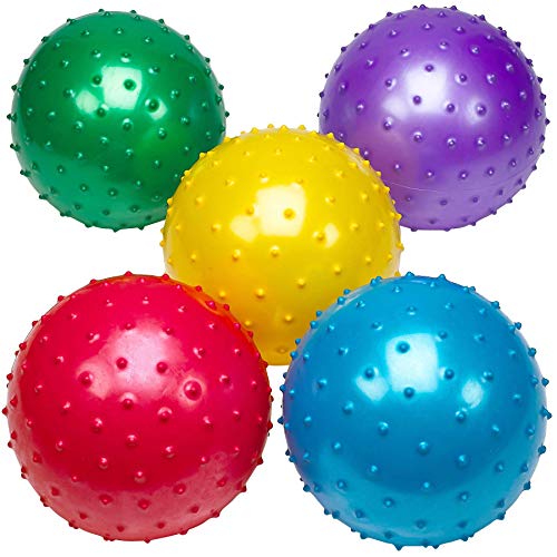 PlayBolt 18-Inch Big Balls for Toddlers and Kids - Inflatable Giant Balls for Kids with Hand Air Pump, Big Bouncy, Sensory Play, Stress Toy, Knobby, Large Playground, Recess, Games for Children