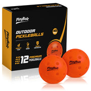 PlayBolt Outdoor Pickleball Balls, 12 Pack Premium Orange Pickle Ball Set