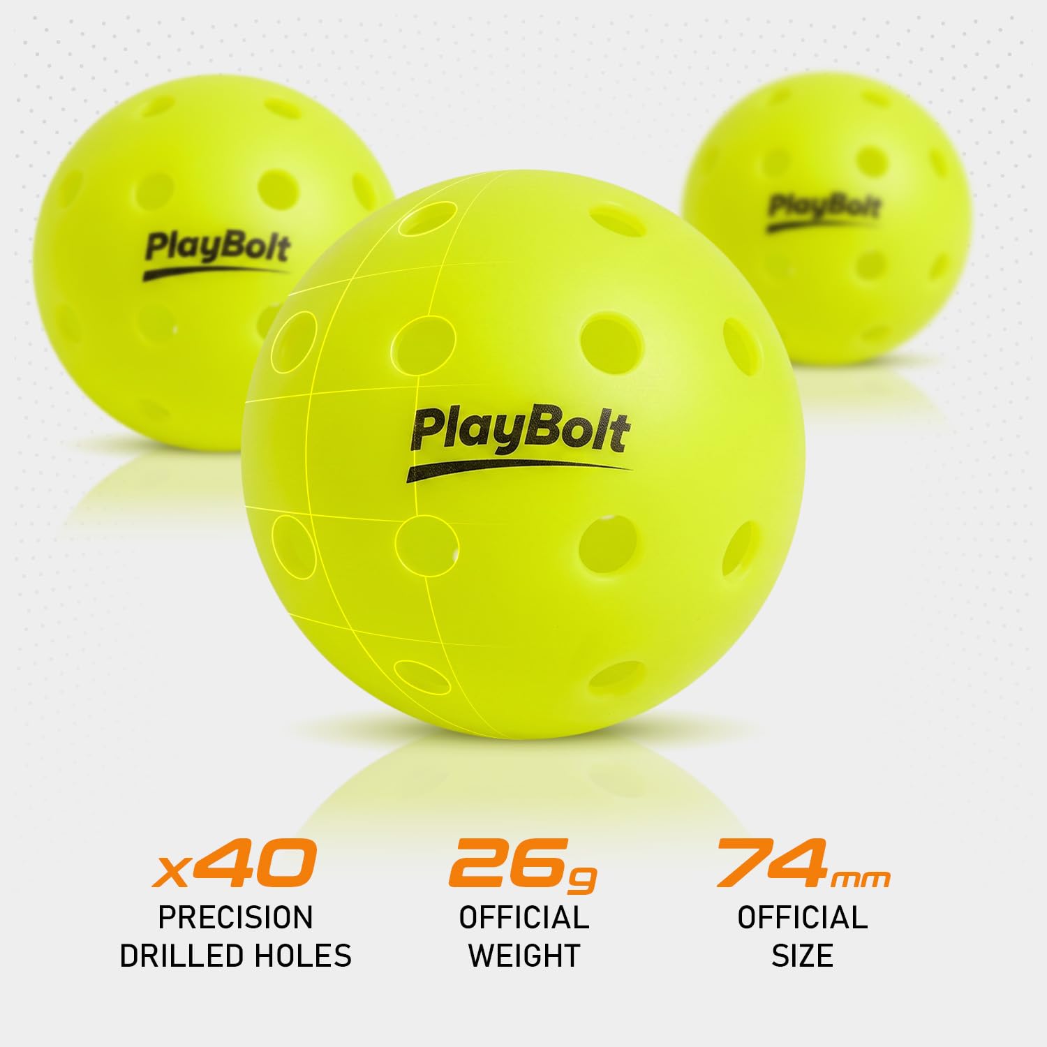 PlayBolt Outdoor Pickleball Balls, 6 Pack Premium Pickle Balls Set, USAPA