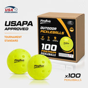 PlayBolt Outdoor Pickleball Ball, 100 Pack Bulk Pickle Balls Set, USAPA