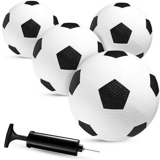 Size 3 Soccer Balls for Toddlers & Kids (4 Pack) - PVC Youth Soccer Balls - Small Beginner Sports & Practice Playground Balls for Backyard, Recess, School, Indoor or Outdoor with Pump