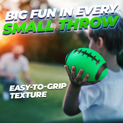 6-Inch Mini Footballs for Kids (Pack of 5) - Inflatable PVC Football Toys for Boys & Girls w/ Hand Pump, Easy to Grip Small Sports Balls for Backyard, Recess, Party Favor, Indoor/Outdoor, Colorful