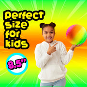PlayBolt Rainbow Playground Balls - 8.5Inch (Pack of 12) Rubber Bouncy Inflatable Balls for Kids and Adults, Indoor and Outdoor Games, Kickball, Dodgeball, Four Square, Dodge Ball, Handball