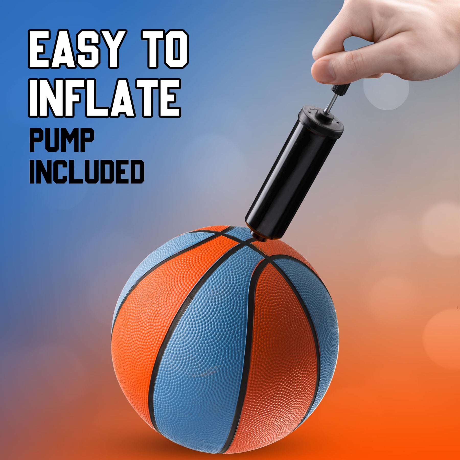 Rubber Mini Basketballs 7 Inch, Size 3 (Pack of 12) - Assorted Colors Indoor or Outdoor Basketball for Kids, Boys & Girls, for Small Hoops, Pool, Game Prizes, Arcade Games, and Party Favors with Pump