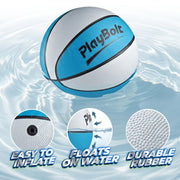 PlayBolt 7-Inch Pool Basketballs (3 Pack) - Waterproof Water Toy Balls - Size 3 Floating Water Basketball for Pool Hoop, Swimming Pool Party Games, Kids & Adults