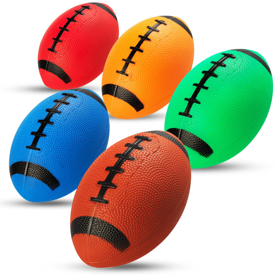PlayBolt 6-Inch Mini Footballs, Sports Balls for Kids & Toddlers, Pack of 5