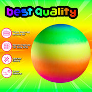PlayBolt Rainbow Playground Ball - 8.5Inch (Pack of 1) Rubber Bouncy Inflatable Balls for Kids and Adults, Indoor and Outdoor Games, Kickball, Dodgeball, Four Square, and More