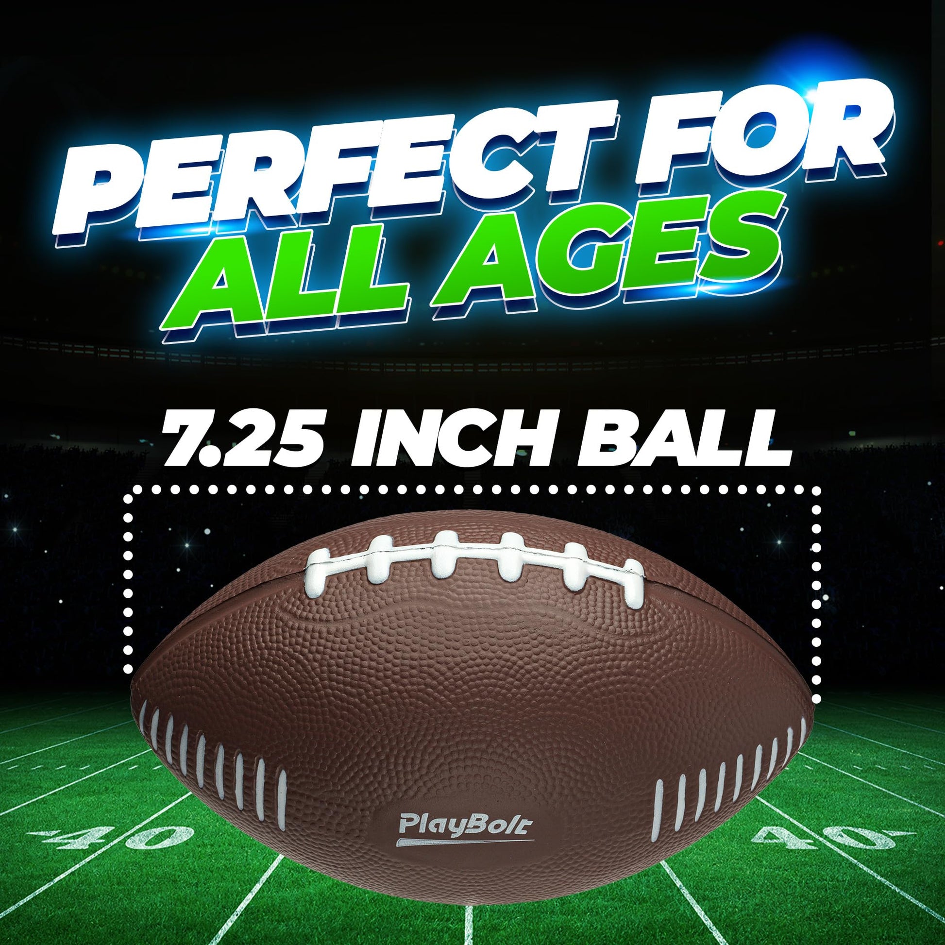7.25" Foam Football for Kids & Toddlers - Easy Grip Small Youth Football Toy - Soft Mini Football for Little Hands, Indoor & Outdoor Play Ball, Safe Sports Toy Gift for Boys & Girls - Brown