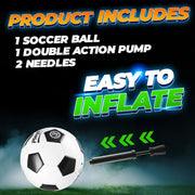 PlayBolt Soccer Ball Size 3 - Premium PVC Leather Cover - Youth Soccer Balls with Pump - Training, Practice, Match & Game Ball for Kids (Pack of 1)