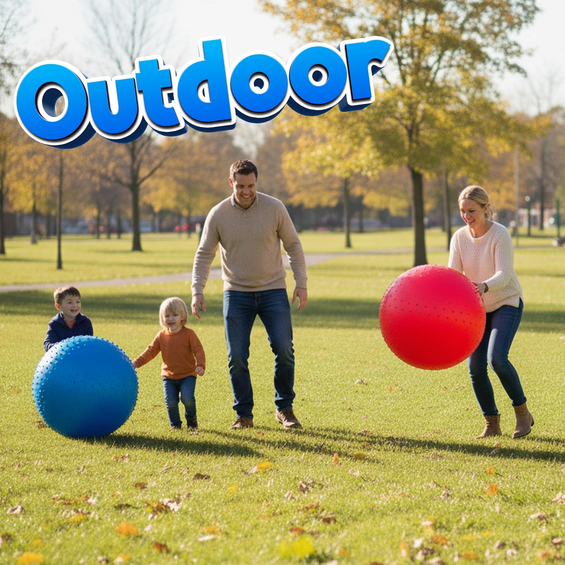 PlayBolt Jumbo 18-Inch Knobby Sensory Balls with Pump (Pack of 2) - Large Size Inflatable Bumpy Grip Bouncy Balls for Toddlers, Kids, Therapy, Daycare, School Recess, Backyard, Indoor & Outdoor Play