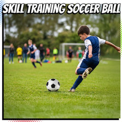 PlayBolt Size 3 Soccer Ball with Pump, Black & White Training Ball for Kids