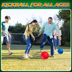 8.5-Inch Red & Blue Kickballs (2-Pack) with Hand Pump, Playground Balls