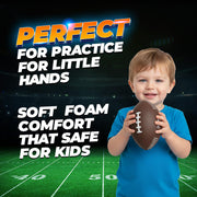 7.25" Foam Football for Kids & Toddlers - Easy Grip Small Youth Football Toy - Soft Mini Football for Little Hands, Indoor & Outdoor Play Ball, Safe Sports Toy Gift for Boys & Girls - Brown