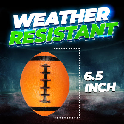 6-Inch Mini Footballs for Kids (Pack of 5) - Inflatable PVC Football Toys for Boys & Girls w/ Hand Pump, Easy to Grip Small Sports Balls for Backyard, Recess, Party Favor, Indoor/Outdoor, Colorful