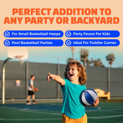 7-Inch Mini Basketballs Size 3 (4-Pack) w/ Pump, Colorful Pool Basketballs