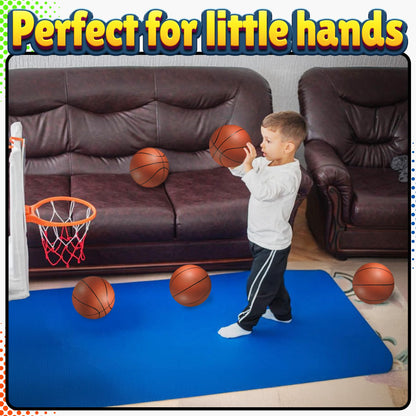 Mini Basketball Set for Kids - 6 Inch (5 Pack) w/Hand Pump - Small Size Indoor Mini Hoop Balls for Toddlers - Over The Door Basketball Games, Indoor & Outdoor, Small Hoops, Pool Play & Party Favors