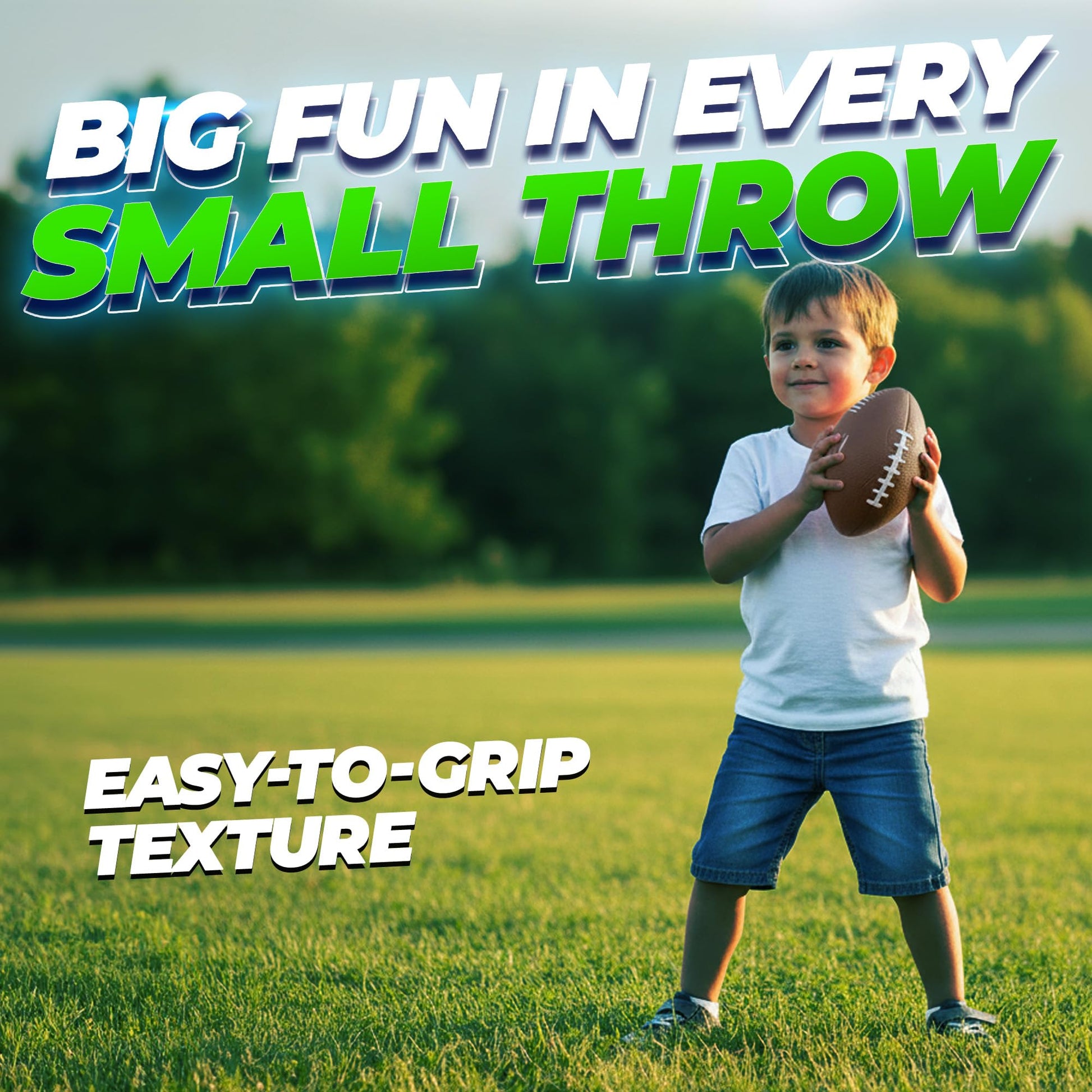 7.25" Foam Football for Kids & Toddlers - Easy Grip Small Youth Football Toy - Soft Mini Football for Little Hands, Indoor & Outdoor Play Ball, Safe Sports Toy Gift for Boys & Girls - Brown