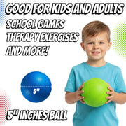 5” Playground Balls for Toddlers & Kids - (6 Pack) Inflatable Rubber Bouncy Dodgeball Balls w/Pump - Small & Colorful for Four Square, Gym, Backyard, Recess, Sports, Preschool & Kindergarten Games