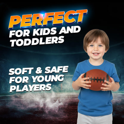 6-Inch Mini Footballs for Kids (Pack of 5) - Inflatable PVC Football Toys for Boys & Girls with Hand Pump, Easy to Grip Small Sports Balls for Backyard, Recess, Party Favor, Indoor/Outdoor, Brown