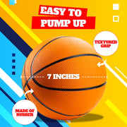 Bedwina Mini Basketball - Rubber 7 Inch, Size 3 (Pack of 2) - Mini Hoop Outdoor Basketball Set for Small Hoops Indoor & Outdoor Pool Parties - Kids Birthday Gift, Arcade Games
