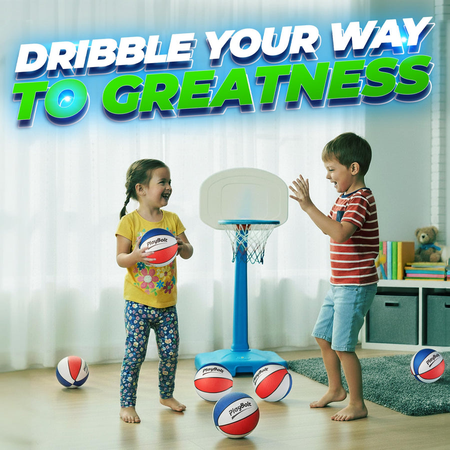 Size 3 Mini Basketballs (Pack of 3) - 7-Inch Premium Red, White & Blue Youth Rubber Basketballs with Hand Pump for Kids, Indoor Over-the-Door Hoops, Backyard Pools, Arcade Games, Training and Practice