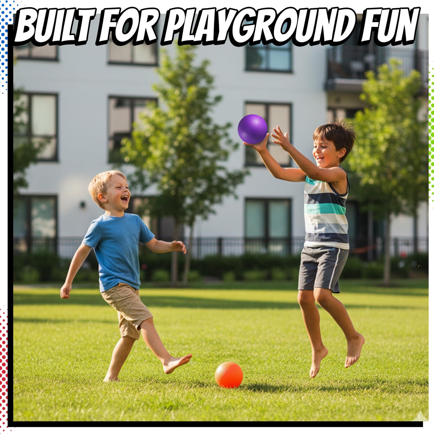 5” Playground Balls for Toddlers & Kids - (6 Pack) Inflatable Rubber Bouncy Dodgeball Balls w/Pump - Small & Colorful for Four Square, Gym, Backyard, Recess, Sports, Preschool & Kindergarten Games