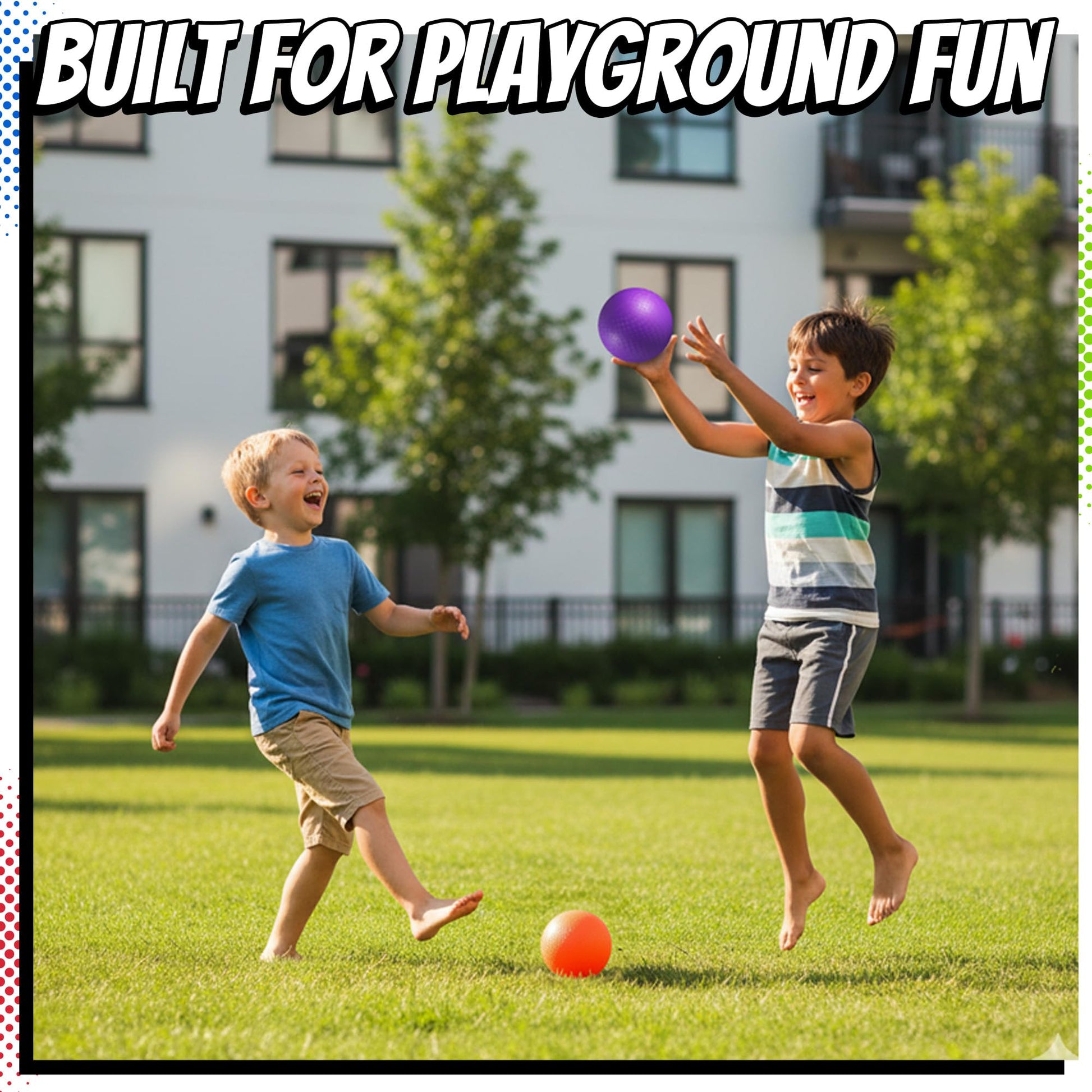 5” Playground Balls for Toddlers & Kids - (6 Pack) Inflatable Rubber Bouncy Dodgeball Balls w/Pump - Small & Colorful for Four Square, Gym, Backyard, Recess, Sports, Preschool & Kindergarten Games