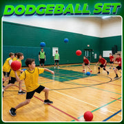 7 Inch Red & Blue Dodgeball Set - (2-Pack) with Pump - Kickball Playground Balls for Kids - Indoor & Outdoor Gym Sports Balls for Dodgeball, Four Square, PE, Recess & Backyard Games