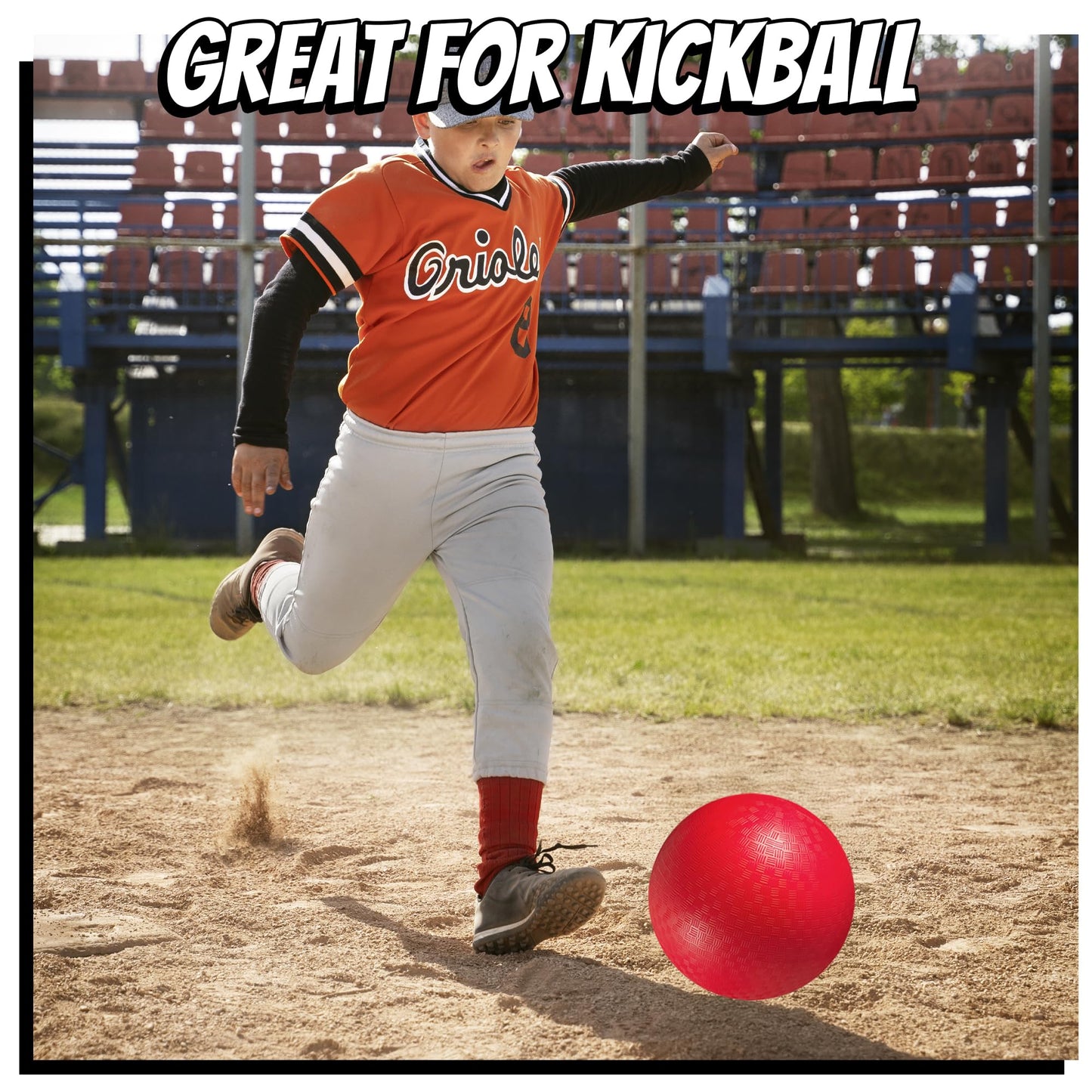10 Inch Kickball Playground Balls - (Pack of 6) Inflatable Rubber Indoor Outdoor Bouncy Balls for Adults & Kids - Dodgeballs, Kickballs, Four Square and Handballs for School, Gym, with Hand Pump