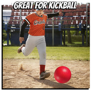 10 Inch Kickball Playground Balls - (Pack of 6) Inflatable Rubber Indoor Outdoor Bouncy Balls for Adults & Kids - Dodgeballs, Kickballs, Four Square and Handballs for School, Gym, with Hand Pump