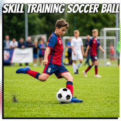 Size 4 Soccer Ball with Pump, Black & White Training Ball for Youth Players
