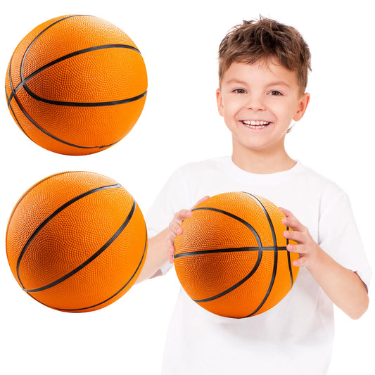 Bedwina Mini Basketball - Rubber 7 Inch, Size 3 (Pack of 2) - Mini Hoop Outdoor Basketball Set for Small Hoops Indoor & Outdoor Pool Parties - Kids Birthday Gift, Arcade Games