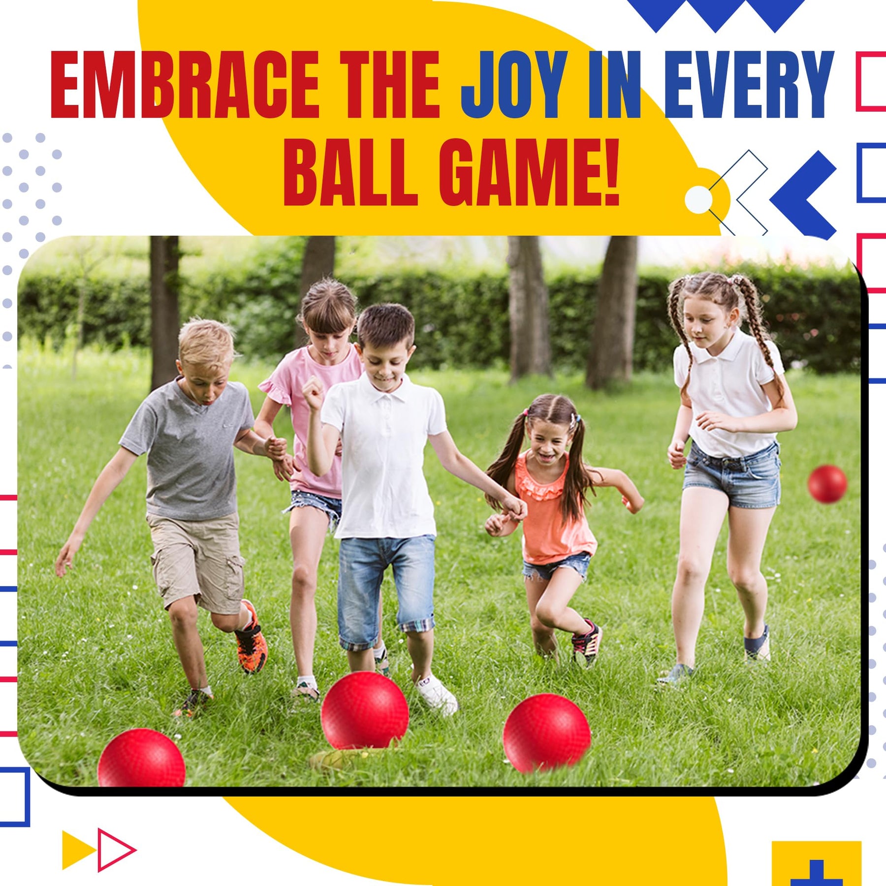 PlayBolt Playground Ball - 8.5 Inch Red Rubber Kickball Bouncy Inflatable Balls for Kids & Adults w/Hand Pump, Indoor & Outdoor Games, Kickballs, Dodgeball, Four Square, and More, (1-Pack)