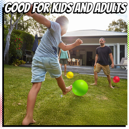 10 Inch Kickball Playground Balls - (Pack of 6) Inflatable Rubber Indoor Outdoor Bouncy Balls for Adults & Kids - Dodgeballs, Kickballs, Four Square and Handballs for School, Gym, with Hand Pump