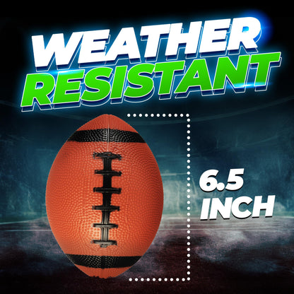 6-Inch Mini Footballs for Kids (Pack of 5) - Inflatable PVC Football Toys for Boys & Girls with Hand Pump, Easy to Grip Small Sports Balls for Backyard, Recess, Party Favor, Indoor/Outdoor, Brown