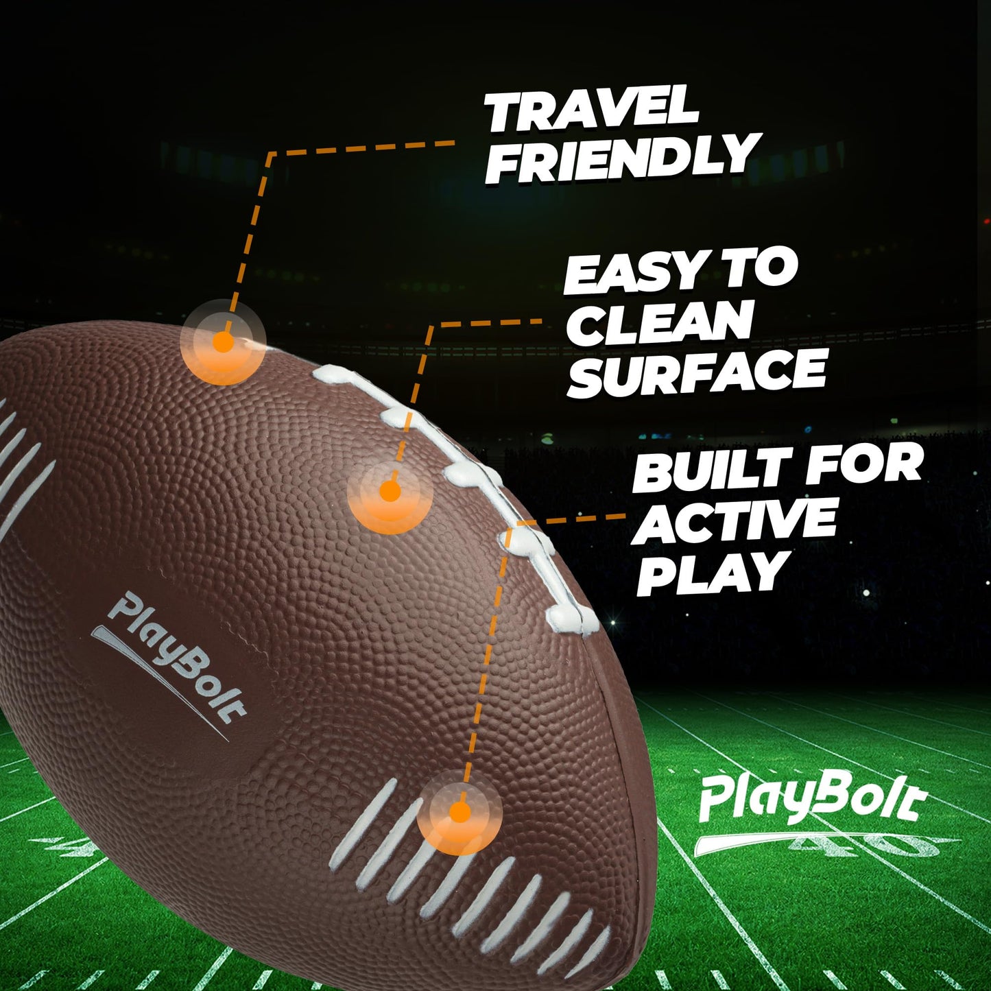 7.25" Foam Football for Kids & Toddlers - Easy Grip Small Youth Football Toy - Soft Mini Football for Little Hands, Indoor & Outdoor Play Ball, Safe Sports Toy Gift for Boys & Girls - Brown