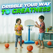 PlayBolt Size 3 Mini Basketballs (Pack of 3) - 7-Inch Premium Orange Youth Rubber Basketballs with Hand Pump for Kids, Indoor Over-The-Door Hoops, Backyard Pools, Arcade Games, Training and Practice