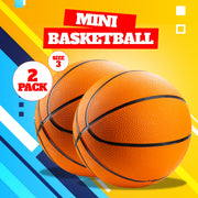 Bedwina Mini Basketball - Rubber 7 Inch, Size 3 (Pack of 2) - Mini Hoop Outdoor Basketball Set for Small Hoops Indoor & Outdoor Pool Parties - Kids Birthday Gift, Arcade Games