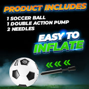 PlayBolt Soccer Ball Size 4 - Premium PVC Leather Cover - Youth Soccer Balls with Pump - Training, Practice, Match & Game Ball for Kids & Teens (Pack of 1)
