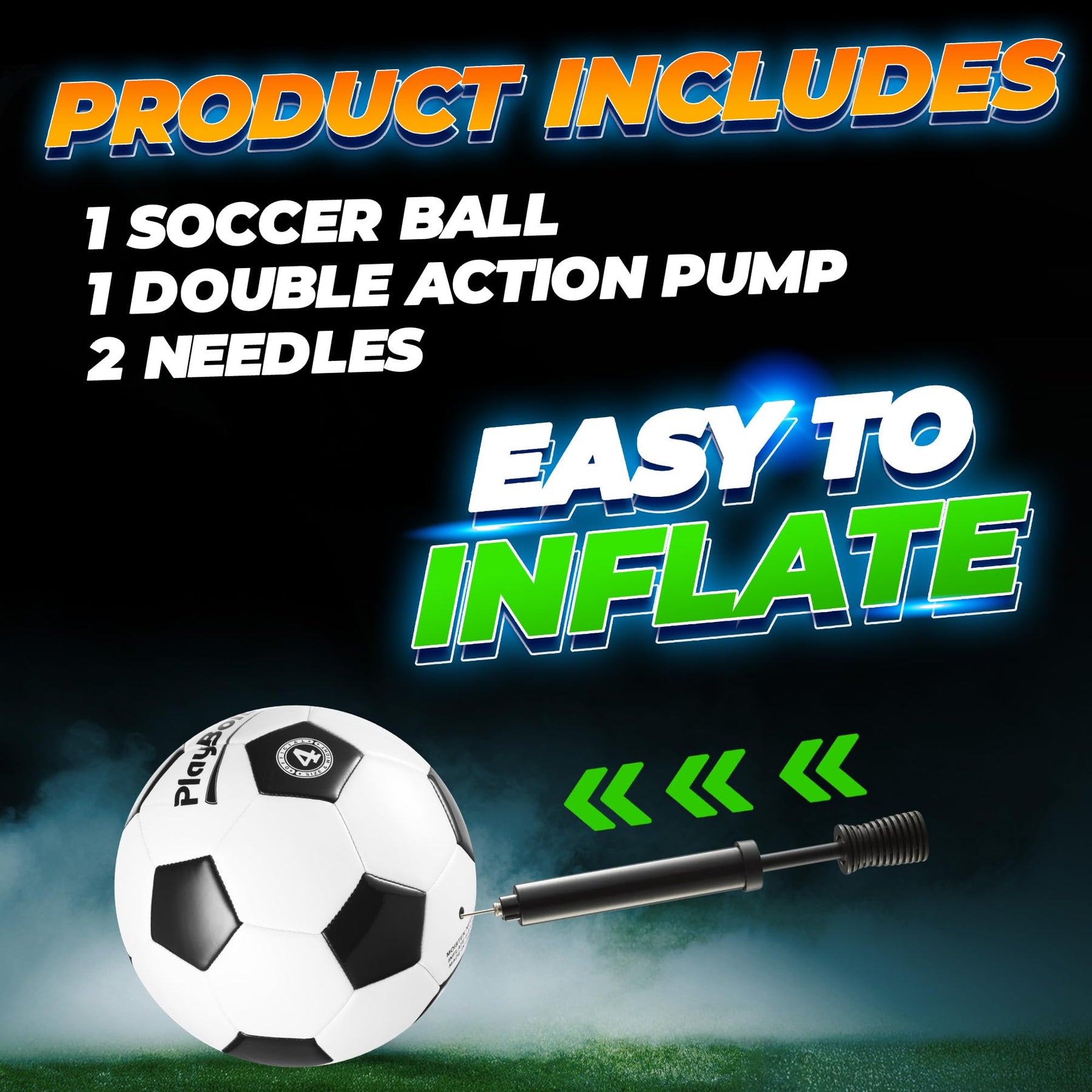 PlayBolt Soccer Ball Size 4 - Premium PVC Leather Cover - Youth Soccer Balls with Pump - Training, Practice, Match & Game Ball for Kids & Teens (Pack of 1)