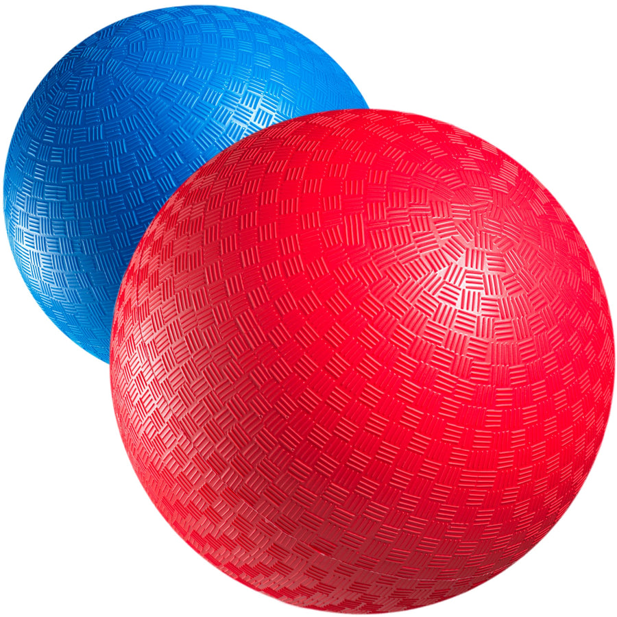 7 Inch Red & Blue Dodgeball Set - (2-Pack) with Pump - Kickball Playground Balls for Kids - Indoor & Outdoor Gym Sports Balls for Dodgeball, Four Square, PE, Recess & Backyard Games