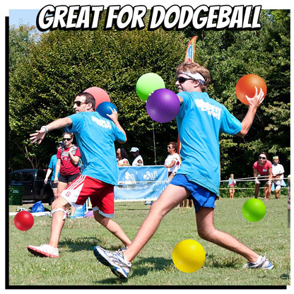 10 Inch Kickball Playground Balls - (Pack of 6) Inflatable Rubber Indoor Outdoor Bouncy Balls for Adults & Kids - Dodgeballs, Kickballs, Four Square and Handballs for School, Gym, with Hand Pump