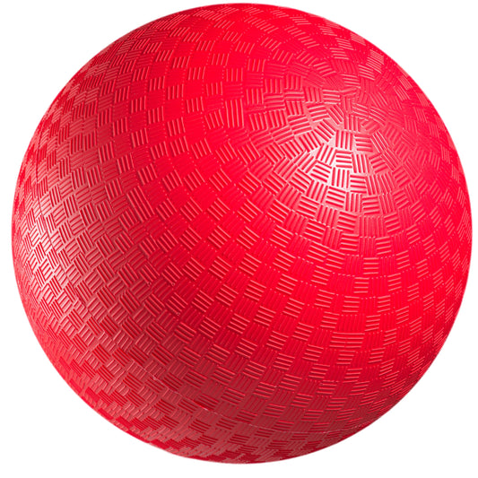 PlayBolt Playground Ball - 8.5 Inch Red Rubber Kickball Bouncy Inflatable Balls for Kids & Adults w/Hand Pump, Indoor & Outdoor Games, Kickballs, Dodgeball, Four Square, and More, (1-Pack)